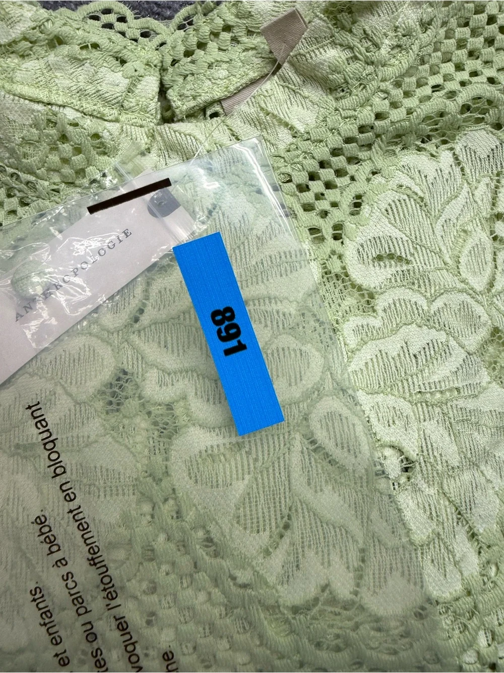 Anthropologie Dolan Woman’s Medium Nwt Lace Floral Long-Sleeve Top Light Green